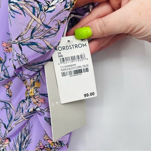 Chelsea28 Cross Front Chiffon Maxi Dress in Purple Bloom Floral Fields - Picture 5 of 9